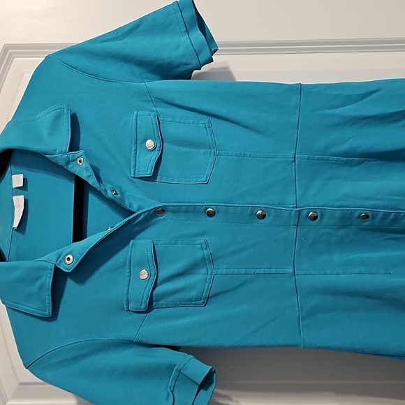 New York & Company Teal Dress - Picture 2 of 4